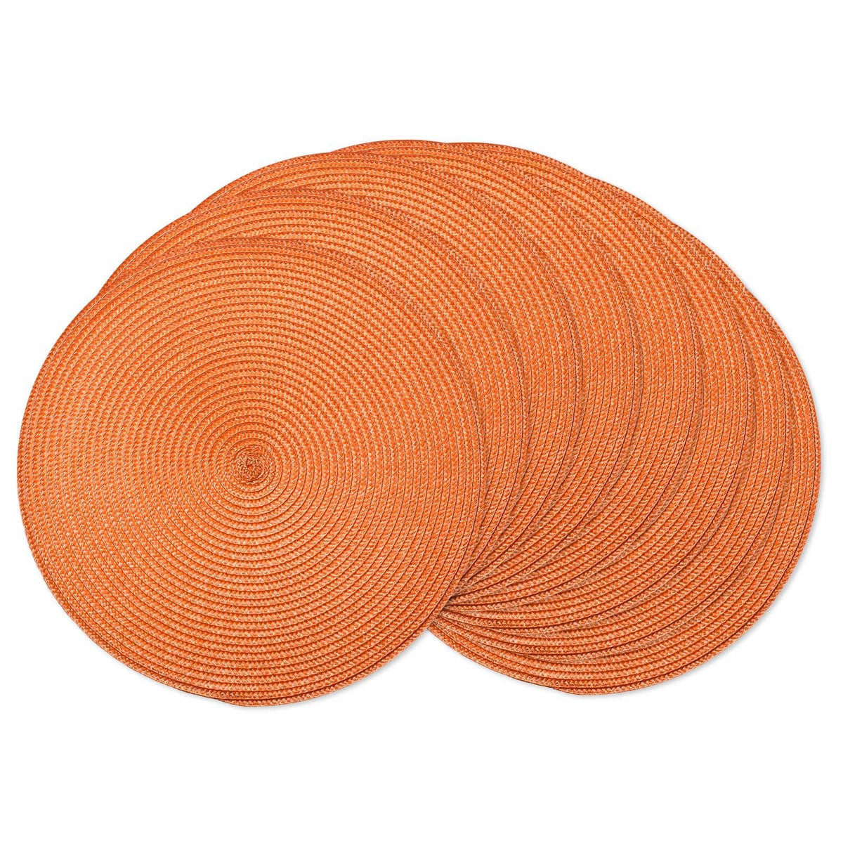 AHHFSMEI Round Placemats Set of 6 Heat Resistant Washable Non-Slip Woven Braided Table Mats for Dining Table Kitchen & Home Decor (Black)