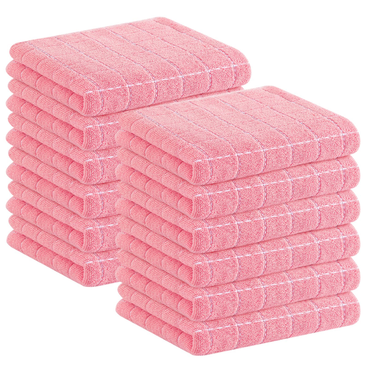 Homaxy 100% Cotton Terry Kitchen Towels, 4 Pack, Black
