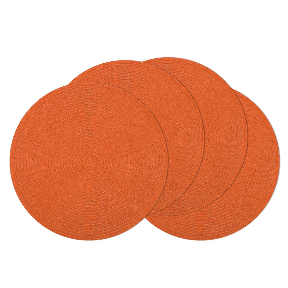 SHACOS Round Braided Placemats Set of 4 Washable Place Mats for Dining Tables 15 inch Non Slip Kitchen Table Mats (Beige, 4)