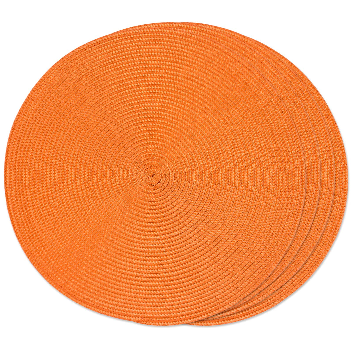 FunWheat Round Braided Placemats Set of 6 Table Mats for Dining Tables Woven Washable Non-Slip Place mats 15 in(Blue, 6pcs)