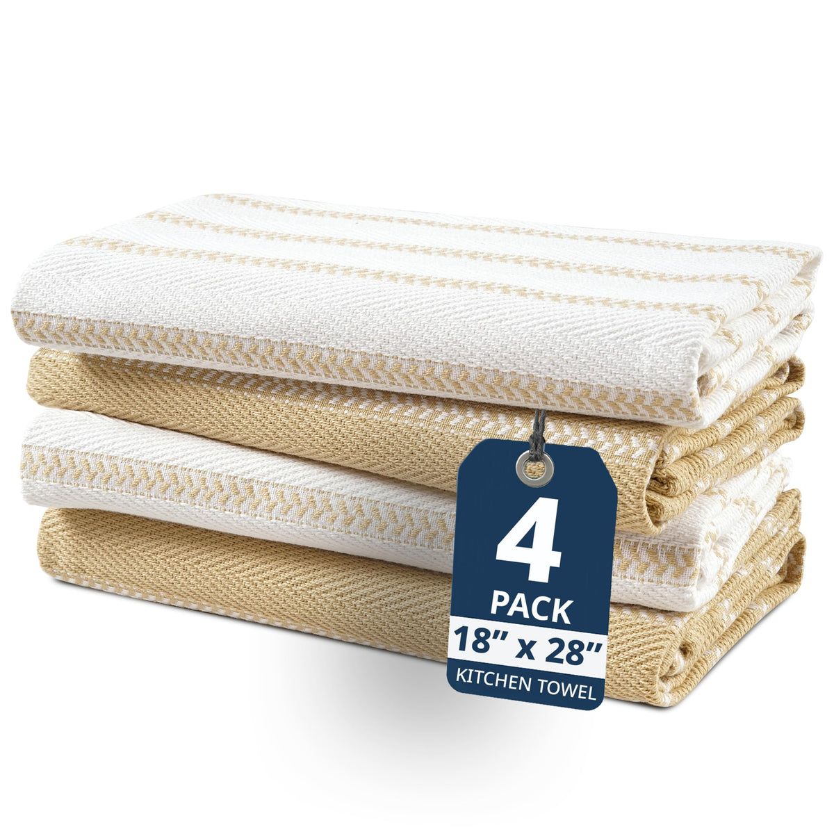 LANE LINEN 100% Cotton Kitchen Dish Cloths, Ultra Soft Absorbent Quick Drying Dish Towels, Multiweave Wash Cloths Dish Towel Sets, 13x28 Inches, 4 Pack - Grey