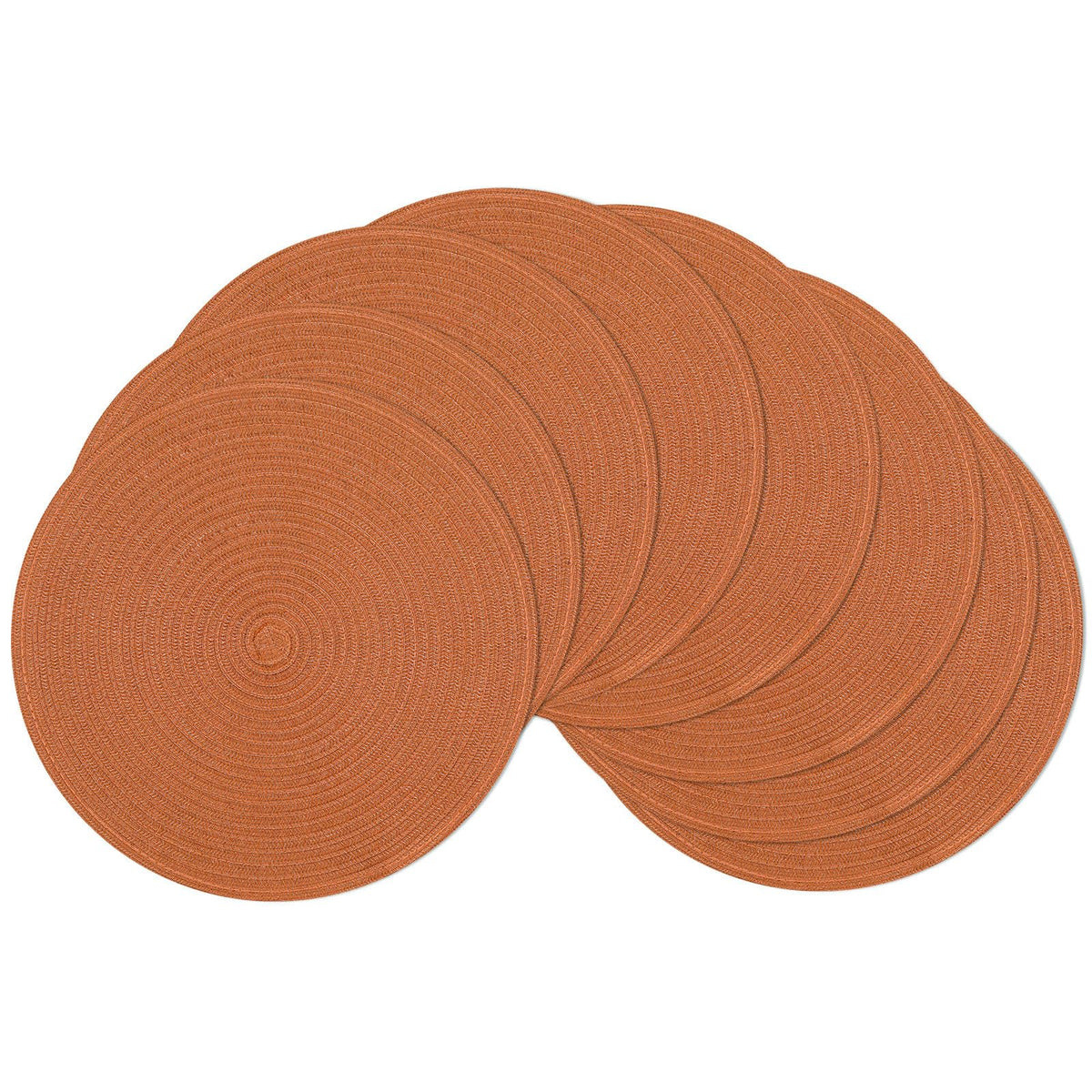 SHACOS Round Braided Placemats Set of 4 Washable Place Mats for Dining Tables 15 inch Non Slip Kitchen Table Mats (Beige, 4)