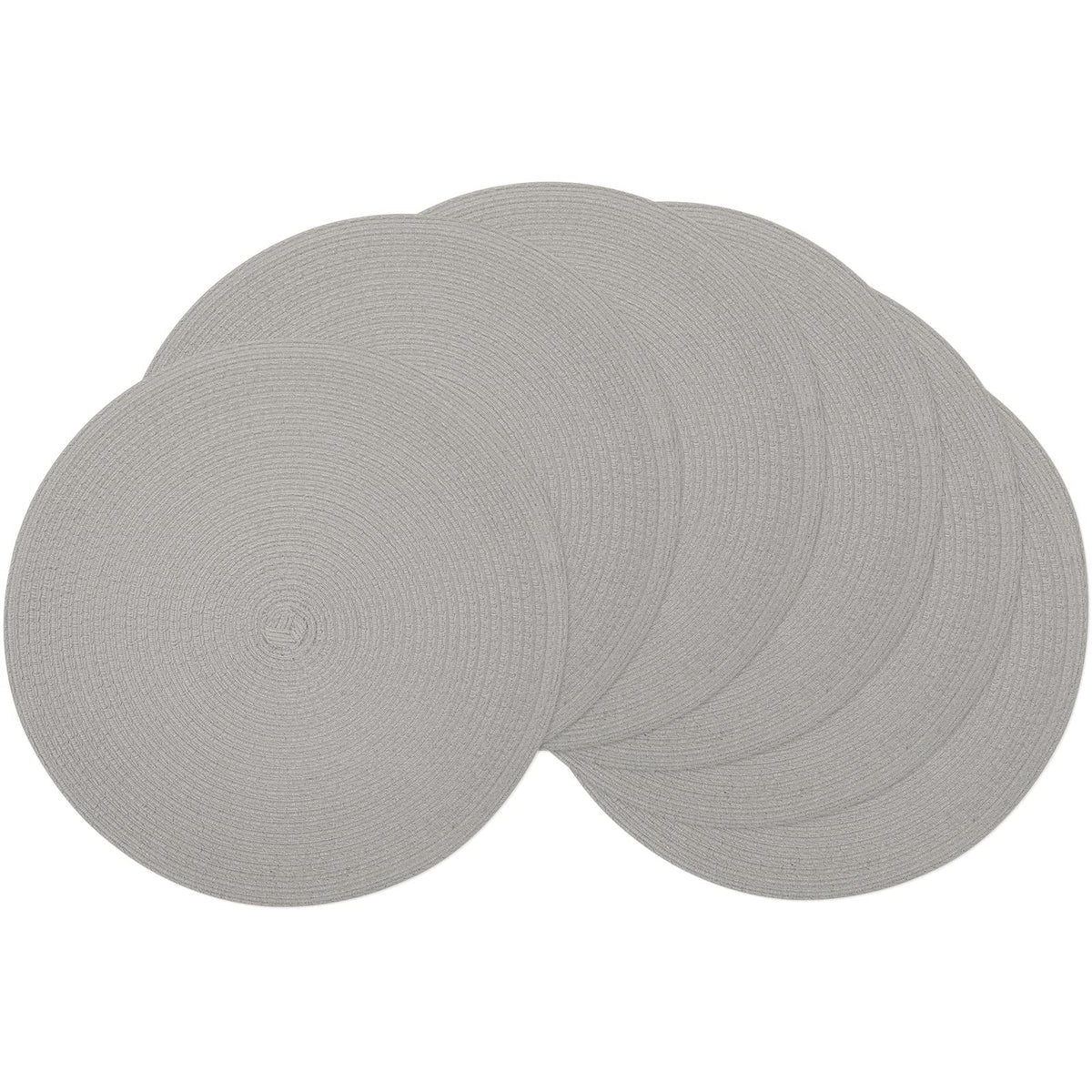 SHACOS Round Braided Placemats Set of 4 Washable Place Mats for Dining Tables 15 inch Non Slip Kitchen Table Mats (Beige, 4)