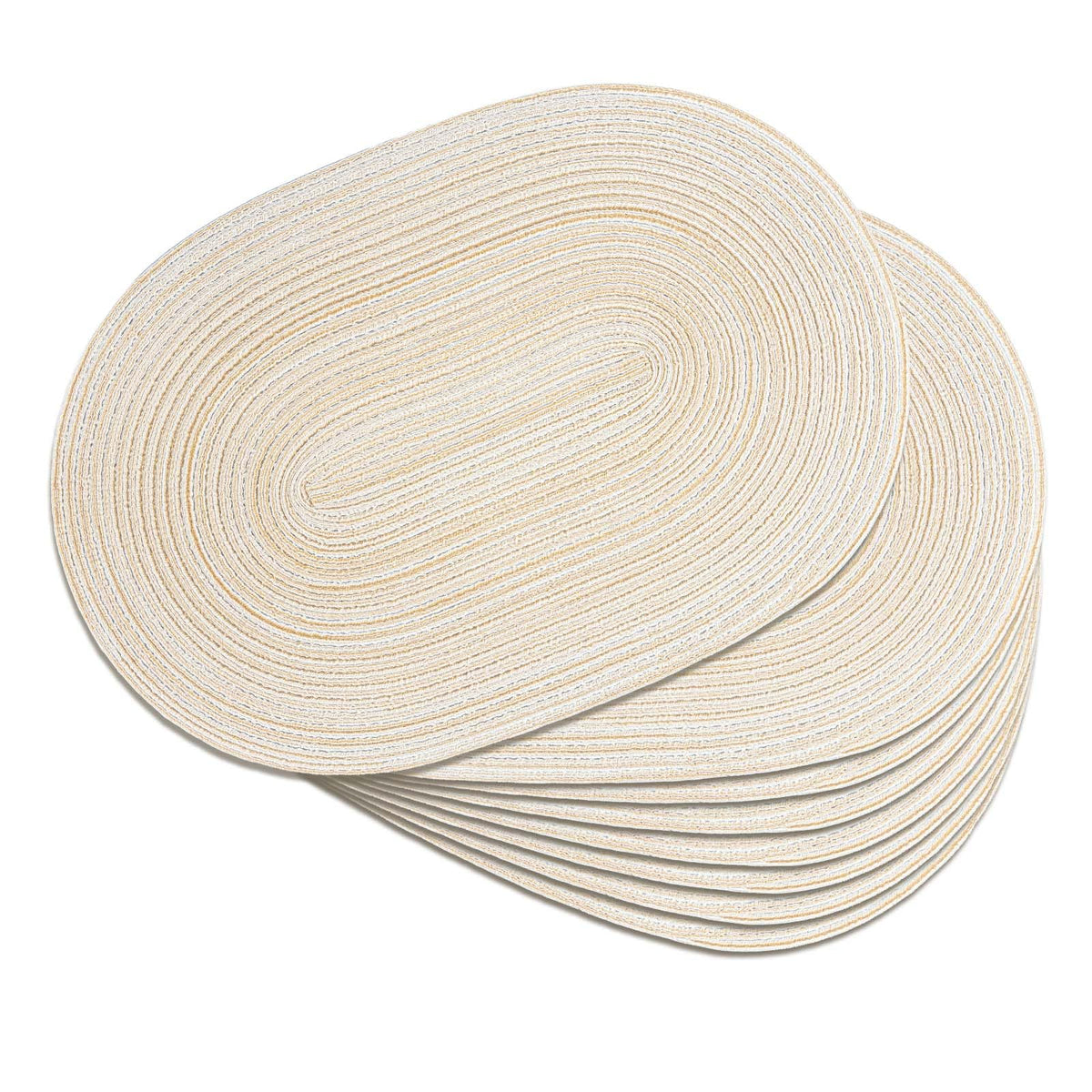Placemats Set of 6, Woven Oval Braided Dining Table Mats(Brown)