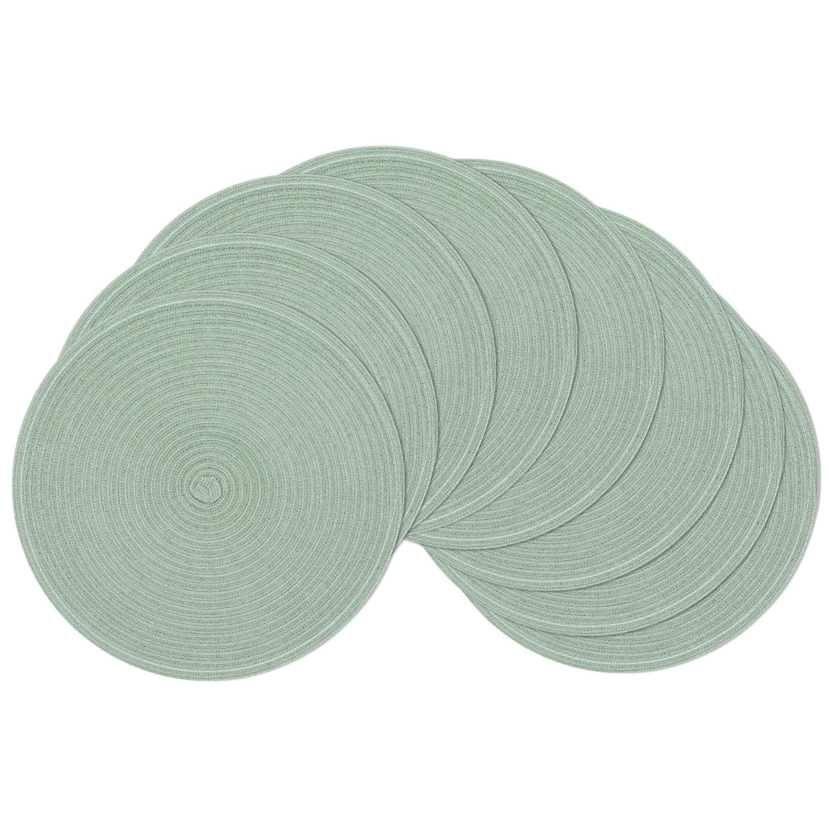 SHACOS Round Braided Placemats Set of 4 Washable Place Mats for Dining Tables 15 inch Non Slip Kitchen Table Mats (Beige, 4)
