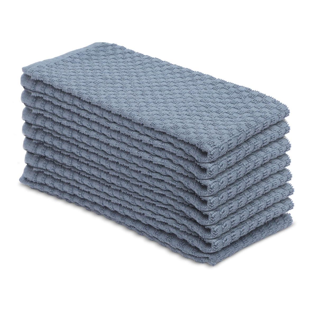 DG Collections Terry Kitchen Towels, 400 GSM 100% Cotton Dish Towels Set of 8, 15 x 25 Inch, Highly Absorbent Kitchen Towels for Drying Dishes and Cleaning - Smoke Grey