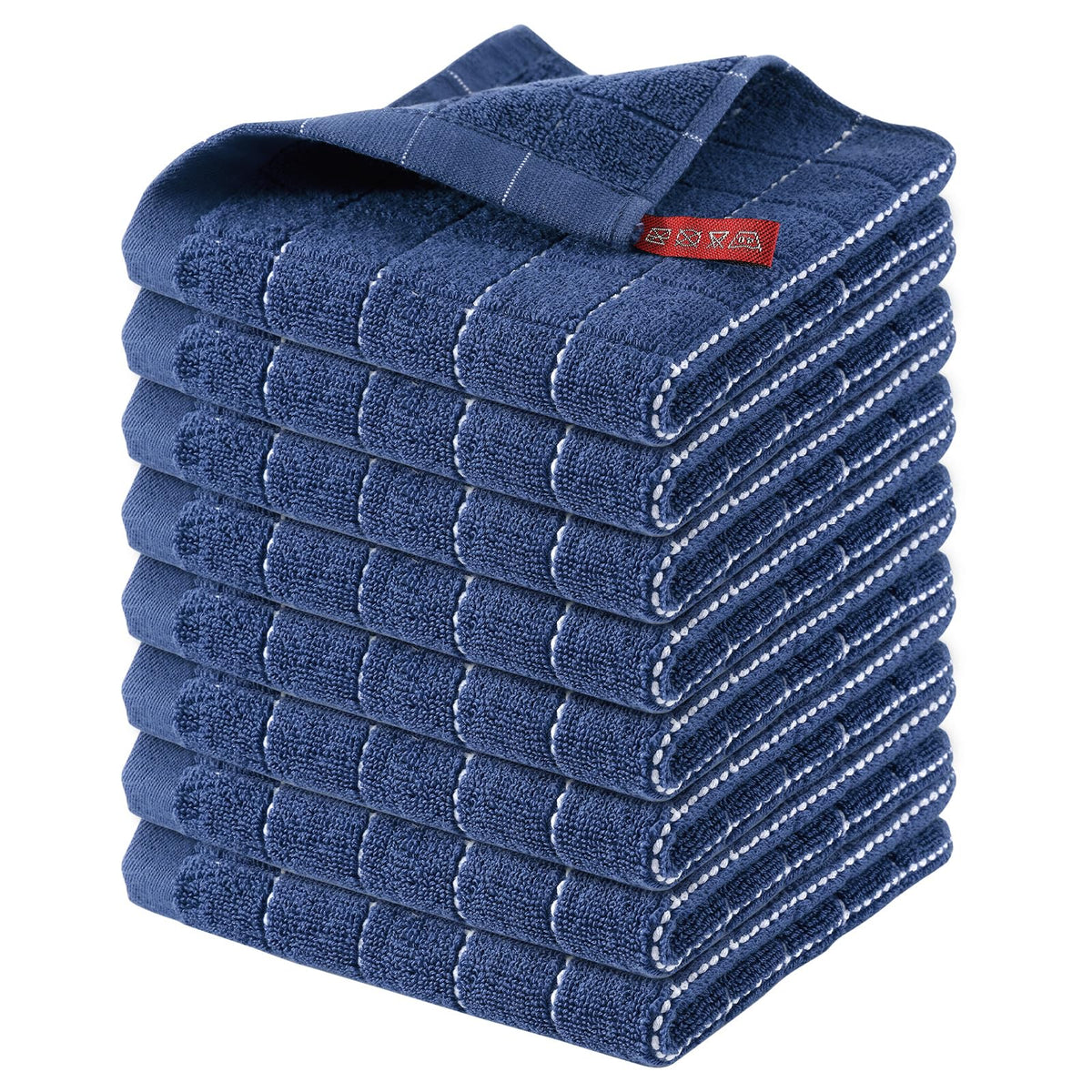 Homaxy 100% Cotton Terry Kitchen Towels, 4 Pack, Black
