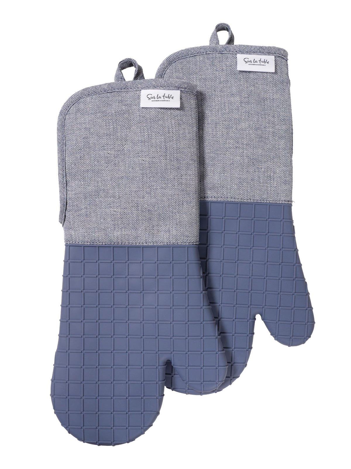 Sur La Table Kitchen Essentials Set of 2 Silicone Oven Mitts, Heat Resistant to 550°F (Green)