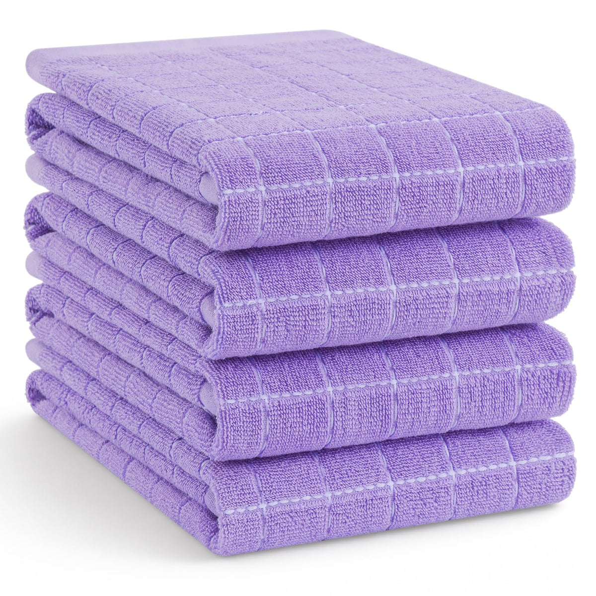 Homaxy 100% Cotton Terry Kitchen Towels, 4 Pack, Black
