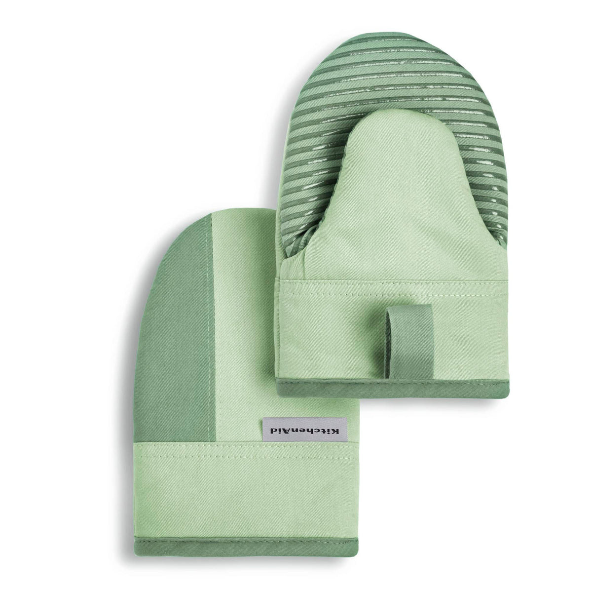 KitchenAid Beacon Two-Tone Non-Slip Mini Oven Mitt Set, Navy/Ink, 5.5"x8", 2 Piece