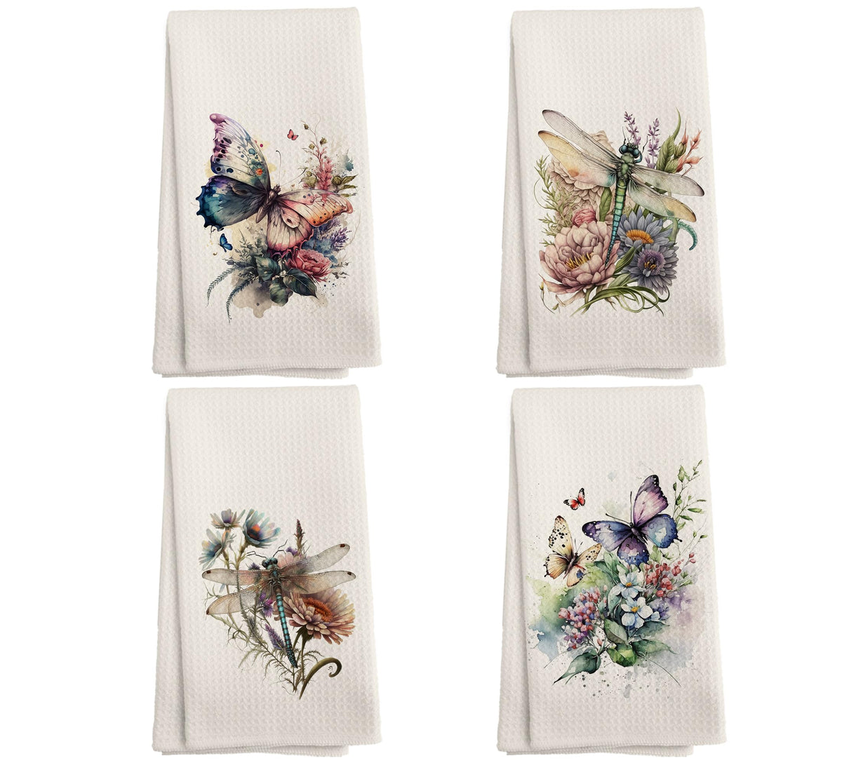 Vintage Floral Kitchen Towels and Dishcloths Set of 2, Vintage Decorative Kitchen Towels, Bouquet Decorative Towels, Retro Wildflower Drying Cloth Hand Towels for Bathroom Kitchen, 16×24 Inches
