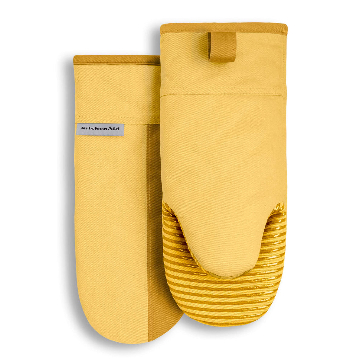 KitchenAid Beacon Two-Tone Non-Slip Oven Mitt Set, Pistachio/Graphite Green, 5.75"x13", 2 Piece