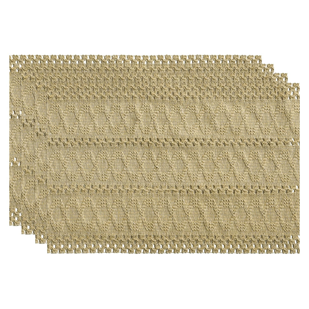 Artoid Mode Black Woven Rustic Hollow Placemats Set of 4-12x18 Inch