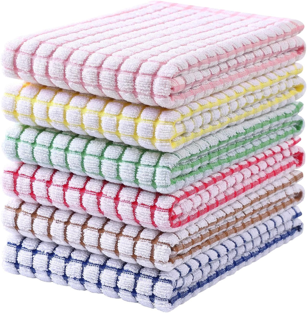 Mordimy Cotton 6 Pack Terry Kitchen Towels, 16 x 25 Inches