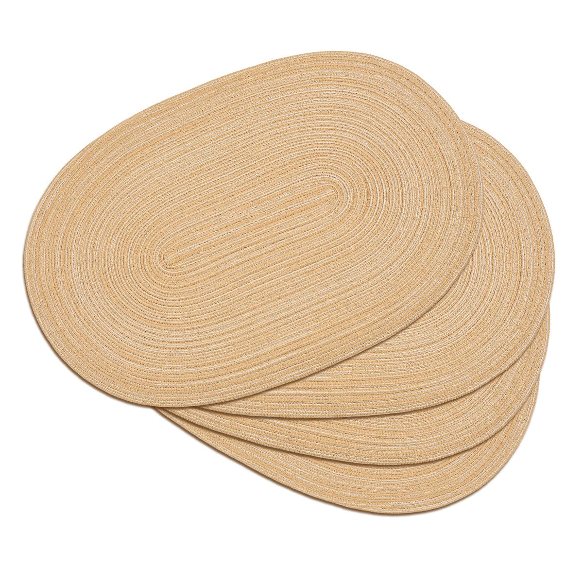 Placemats Set of 6, Woven Oval Braided Dining Table Mats(Brown)