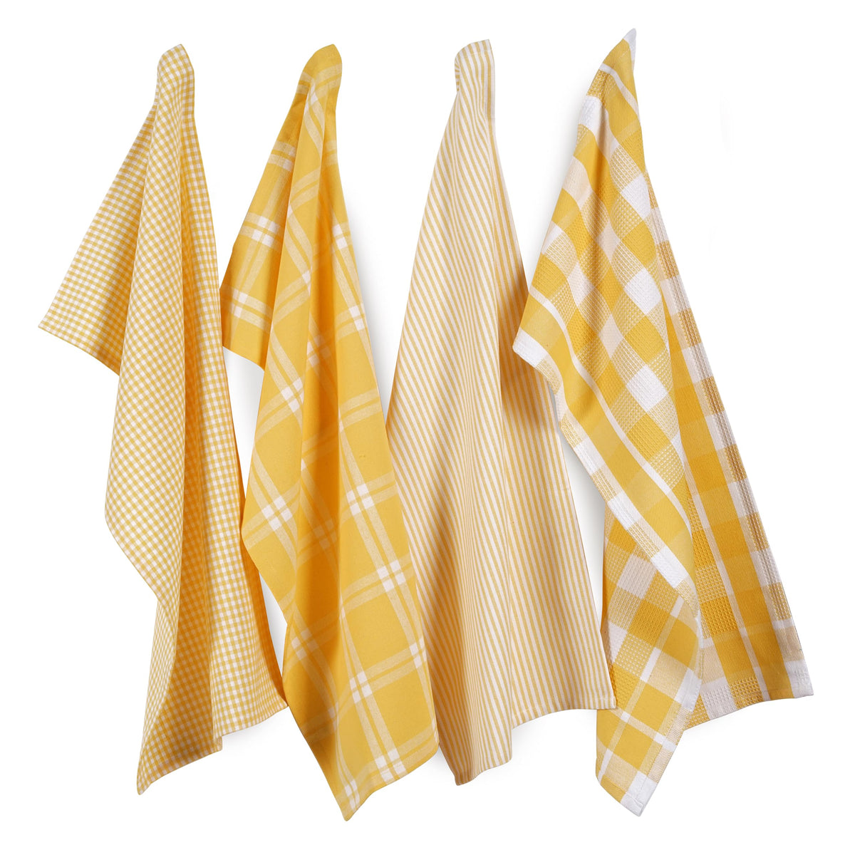 LANE LINEN 100% Cotton Kitchen Dish Cloths, Ultra Soft Absorbent Quick Drying Dish Towels, Multiweave Wash Cloths Dish Towel Sets, 13x28 Inches, 4 Pack - Grey