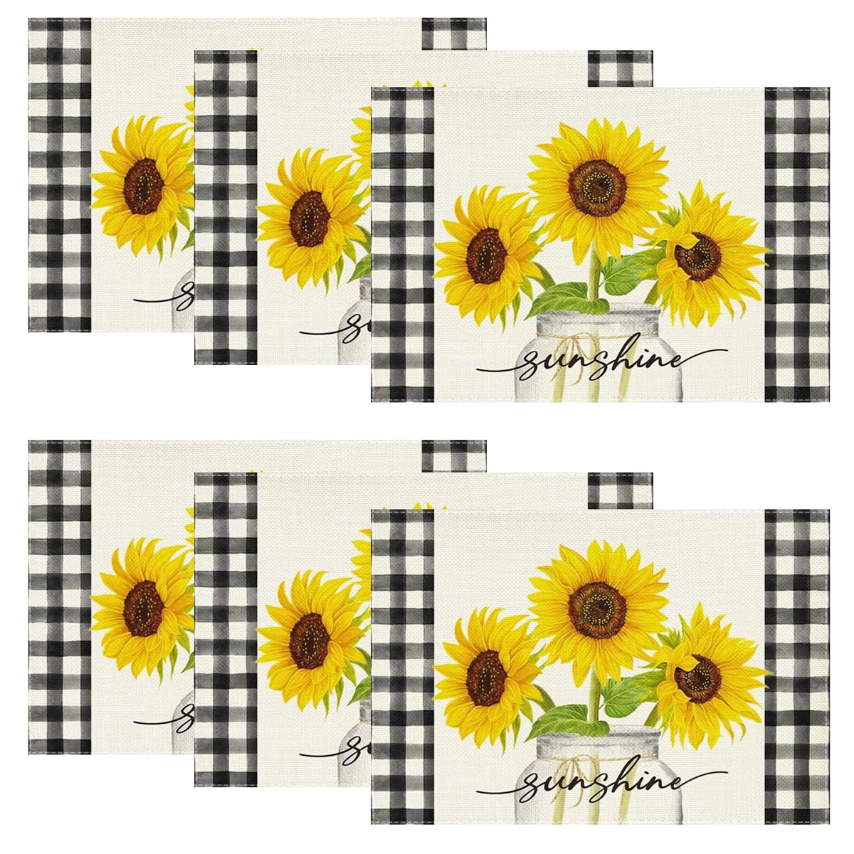 Niviy Placemats, Placemats Set of 4 Washable Place Mats, Green 12" x 18"