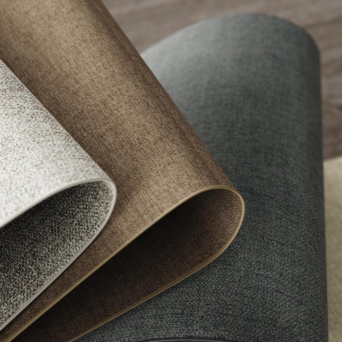 DOLOPL Placemats Set of 6, Reversible Faux Leather Place Mats, Charcoal