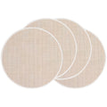 Beige Placemats Set of 4, 15 Inch Round for Kitchen & Dining Room