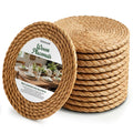 12 Pcs Round Woven Placemats - Yedoler 13 in Farmhouse Boho Straw Heat Resistant Outdoor Patio Rattan Wicker Table Mats, Natural Water Hyacinth Place Mats Coasters for Dining Table,Home,Wedding