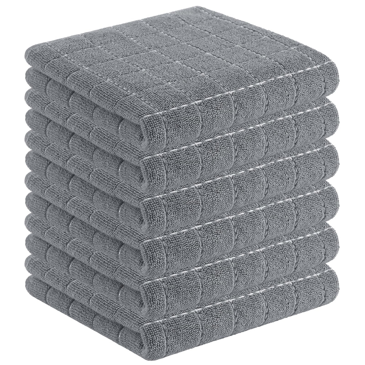 Homaxy 100% Cotton Terry Kitchen Towels, 4 Pack, Black