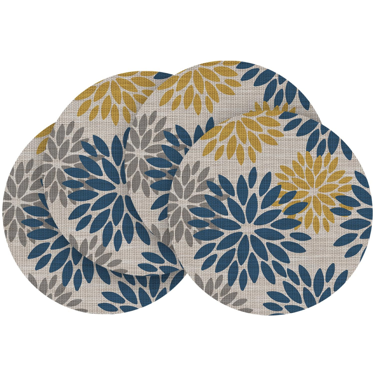 Artoid Mode Floral Vinyl Placemats Set of 4, 12x18 Inch Thanksgiving Washable Non-Slip Plastic Vinyl Place Mats for Party Kitchen Dining Decor, Olive Green