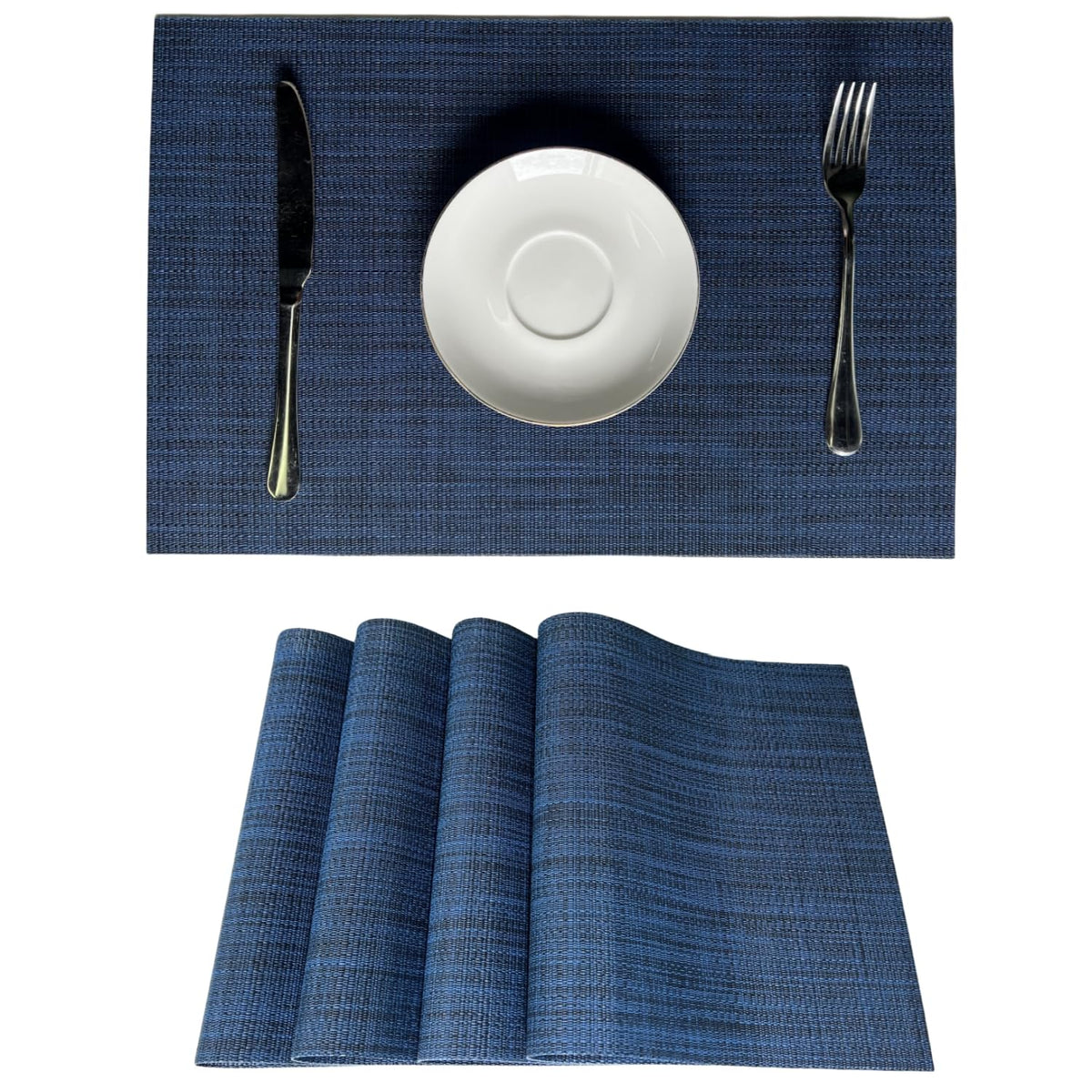 WAZAIGUR Placemats Set of 6 for Dining Table, 17.7" x 11.8", Orange