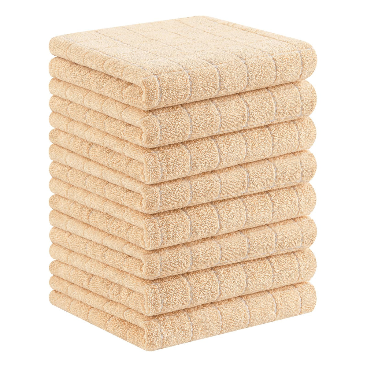 Homaxy 100% Cotton Terry Kitchen Towels, 4 Pack, Black