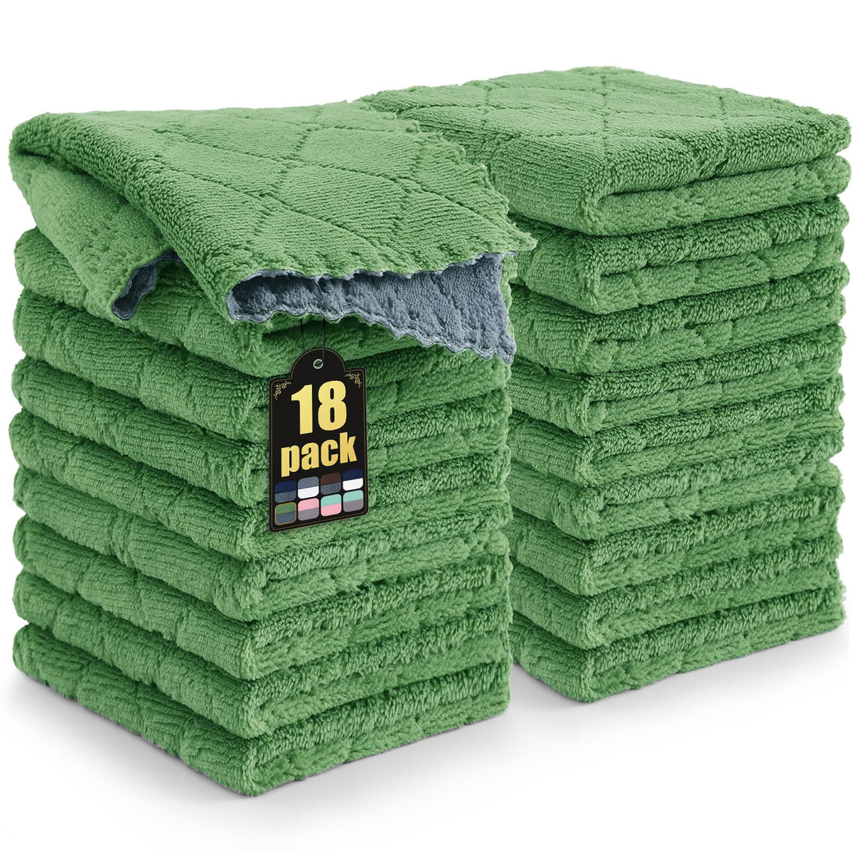 Mordimy 12 Pack Soft and Absorbent Kitchen Cloths, Dark Grey & White