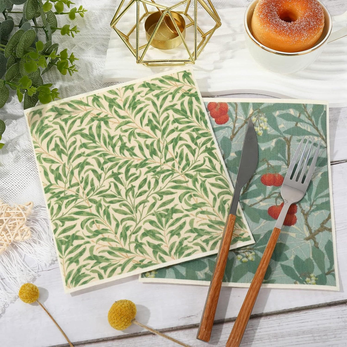 Whaline Vintage Floral Swedish Kitchen Dishcloth Dish Towel, 6 Pcs