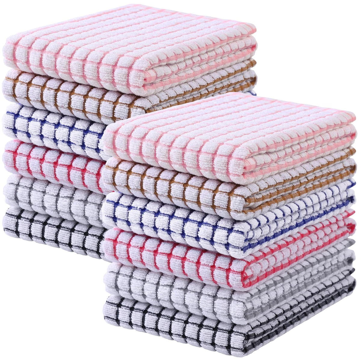 Mordimy Cotton 6 Pack Terry Kitchen Towels, 16 x 25 Inches