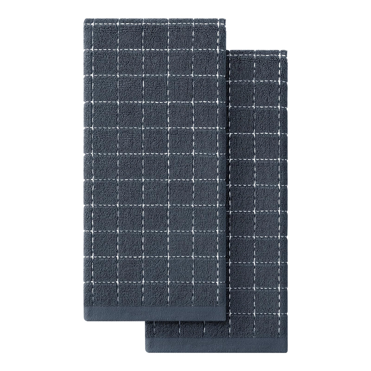 Homaxy 100% Cotton Terry Kitchen Towels, 2 Pack, Black