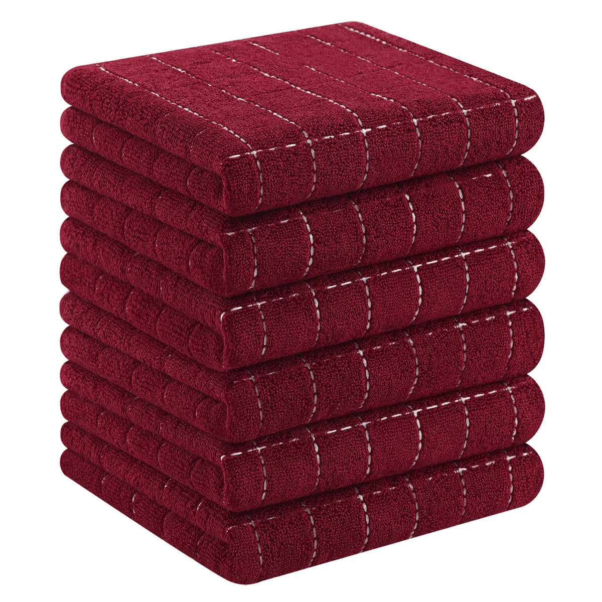 Homaxy 100% Cotton Terry Kitchen Towels, 4 Pack, Black