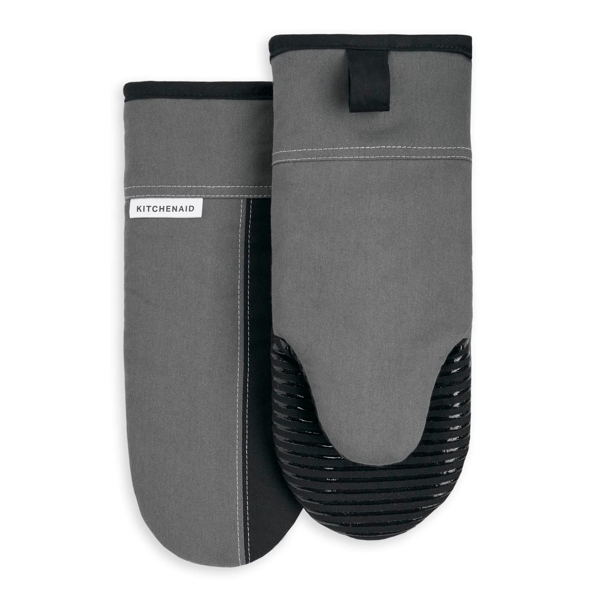 KitchenAid Beacon Two-Tone Non-Slip Oven Mitt Set, Milkshake Tan/Beige, 5.75"x13", 2 Piece