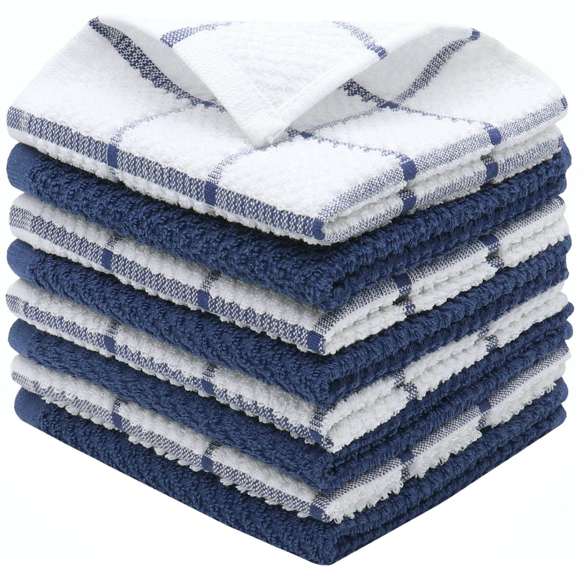 Cotton Dish Towels for Kitchen, Dish Rags, 12 x 12 Inches, 8pc, Grey