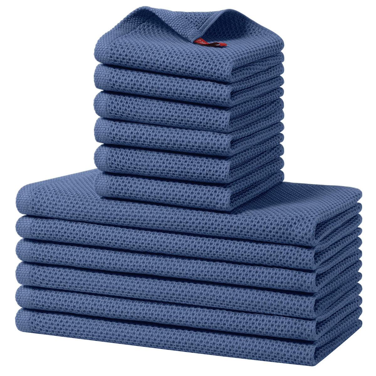 Kitinjoy 100% Cotton Kitchen Towels and Dishcloths Set, 8 Pack- Beige