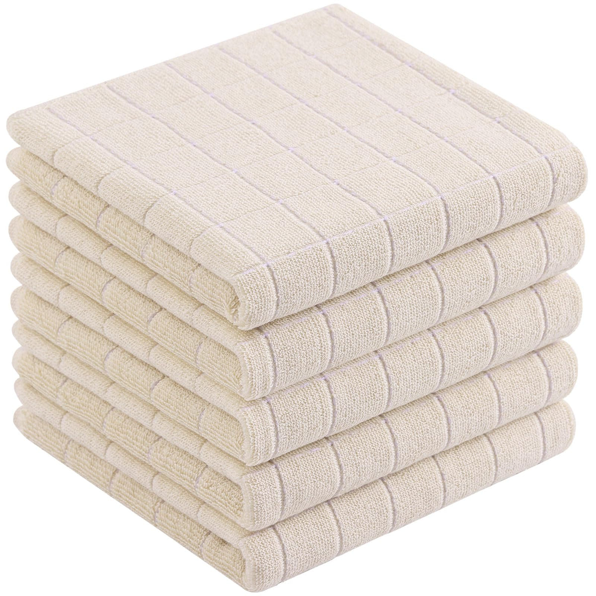 Homaxy 100% Cotton Terry Kitchen Towels, 2 Pack, Black