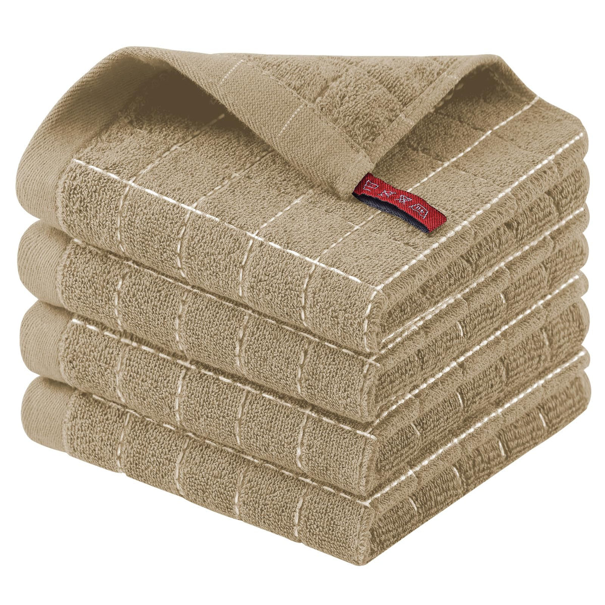Homaxy 100% Cotton Terry Kitchen Towels, 2 Pack, Black