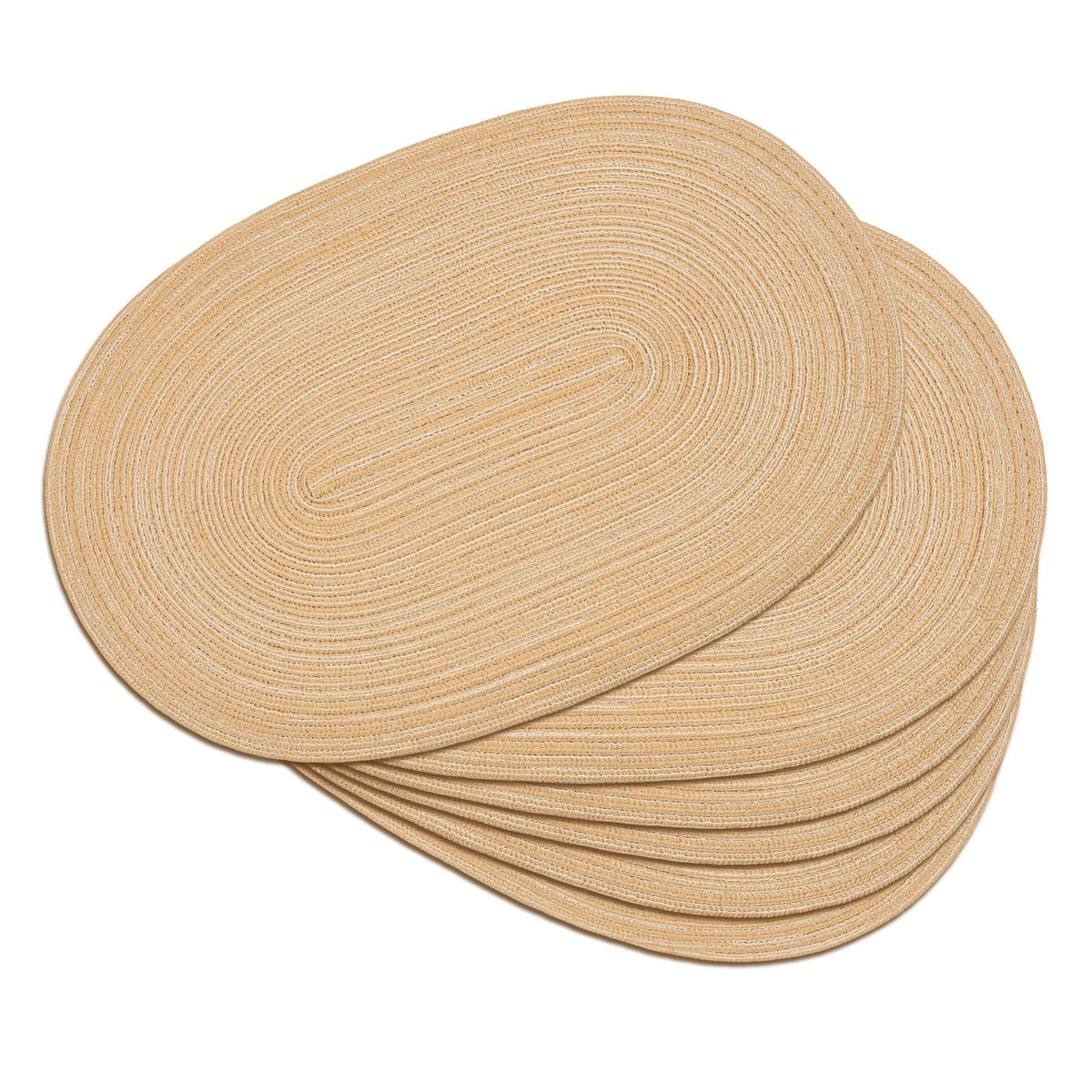 Placemats Set of 6, Woven Oval Braided Dining Table Mats(Brown)