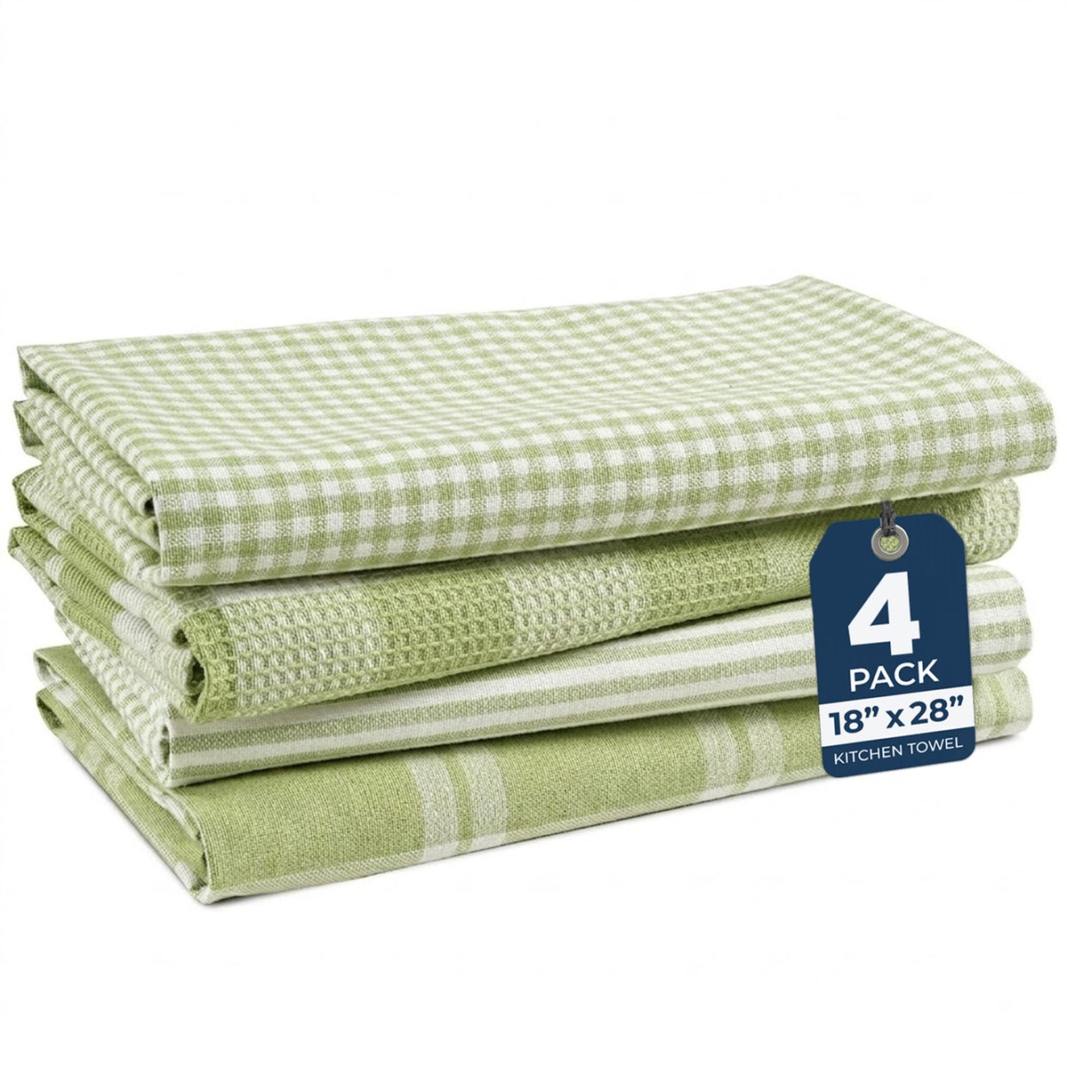 LANE LINEN 100% Cotton Kitchen Dish Cloths, Ultra Soft Absorbent Quick Drying Dish Towels, Multiweave Wash Cloths Dish Towel Sets, 13x28 Inches, 4 Pack - Grey