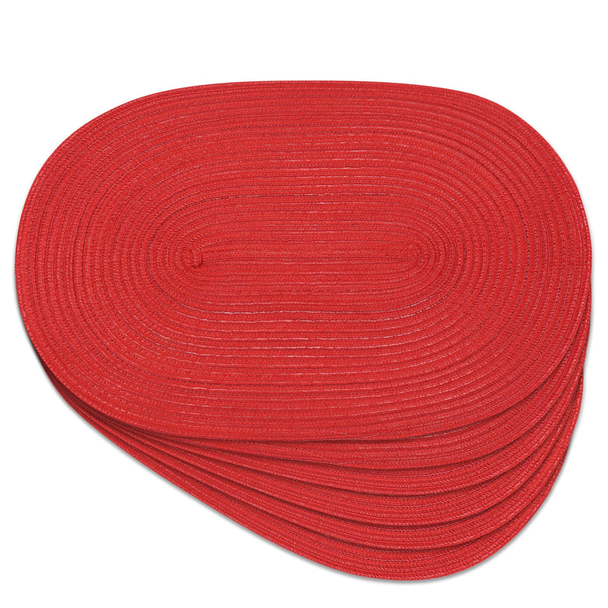 Placemats Set of 6, Woven Oval Braided Dining Table Mats(Brown)
