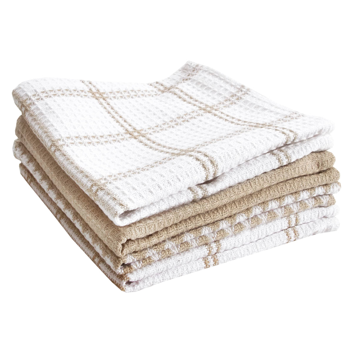 T-Fal Premium Waffle Dish Cloths: Highly Absorbent, Super Soft Long Lasting - 100% Cotton, 12"x13" Towel for Cleaning & Drying, (4-Pack), Sand