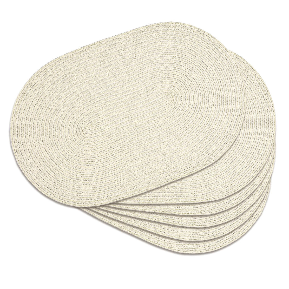 Placemats Set of 6, Woven Oval Braided Dining Table Mats(Brown)