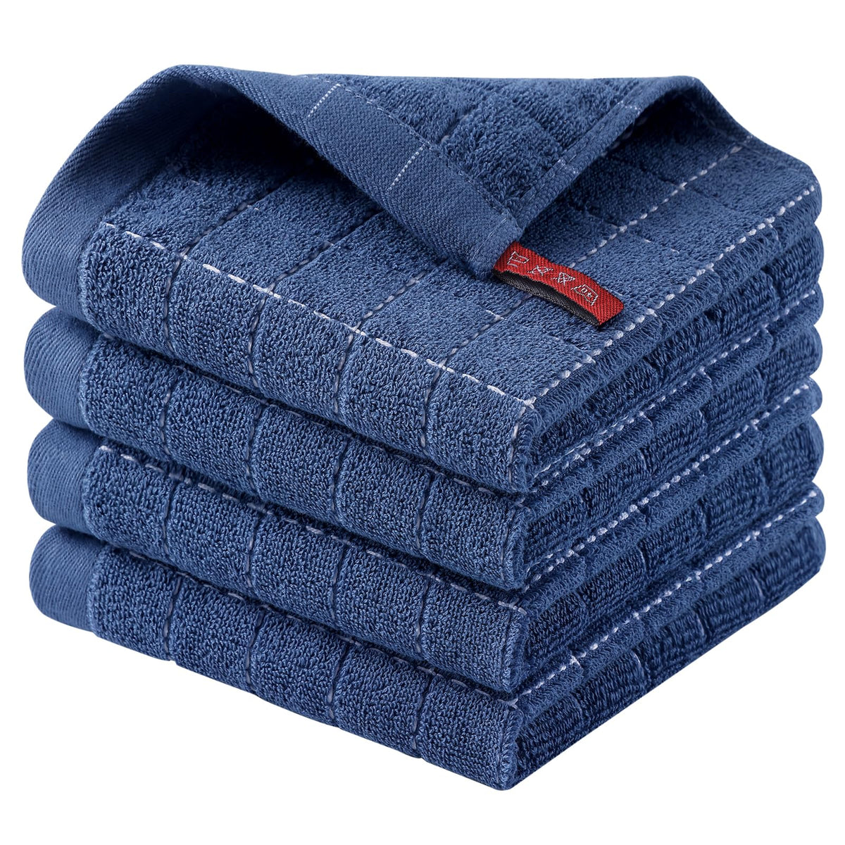 Homaxy 100% Cotton Terry Kitchen Towels, 2 Pack, Black