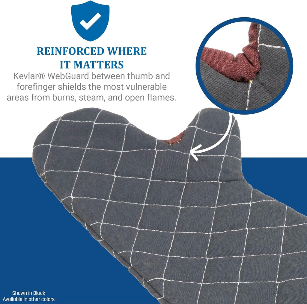 San Jamar 800FG24 BestGuard Commercial Heat Protection Up to 450° F Oven Mitts (Pair), 24" Length, Tan, 1 Count (Pack of 1)