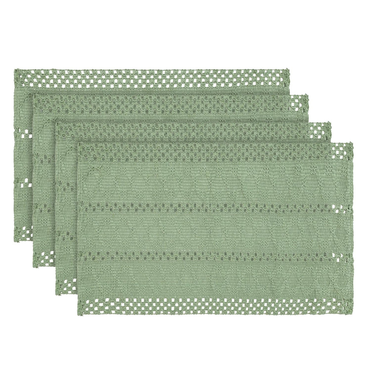 Artoid Mode Black Woven Rustic Hollow Placemats Set of 4-12x18 Inch