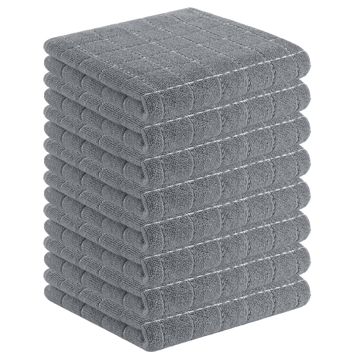 Homaxy 100% Cotton Terry Kitchen Towels, 4 Pack, Black