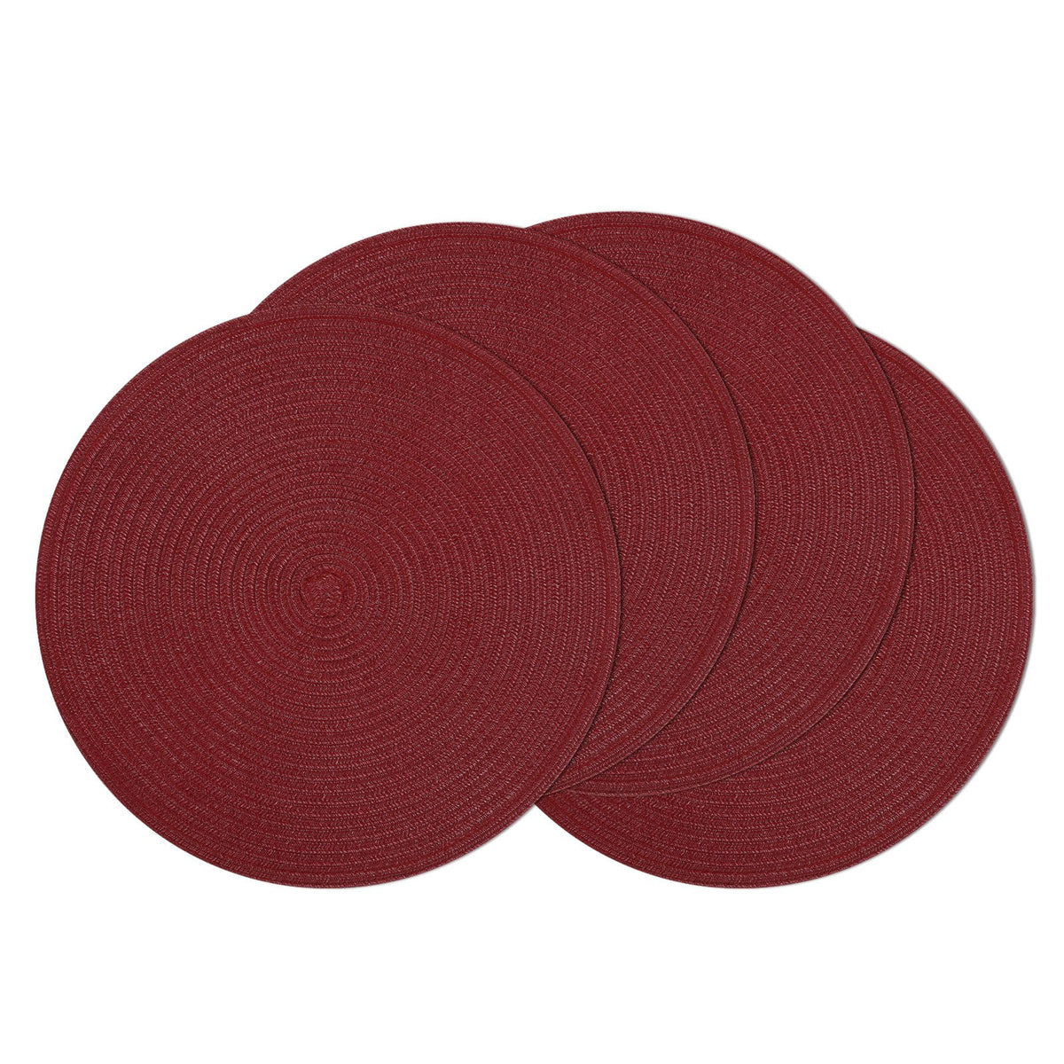 SHACOS Round Braided Placemats Set of 4 Washable Place Mats for Dining Tables 15 inch Non Slip Kitchen Table Mats (Beige, 4)