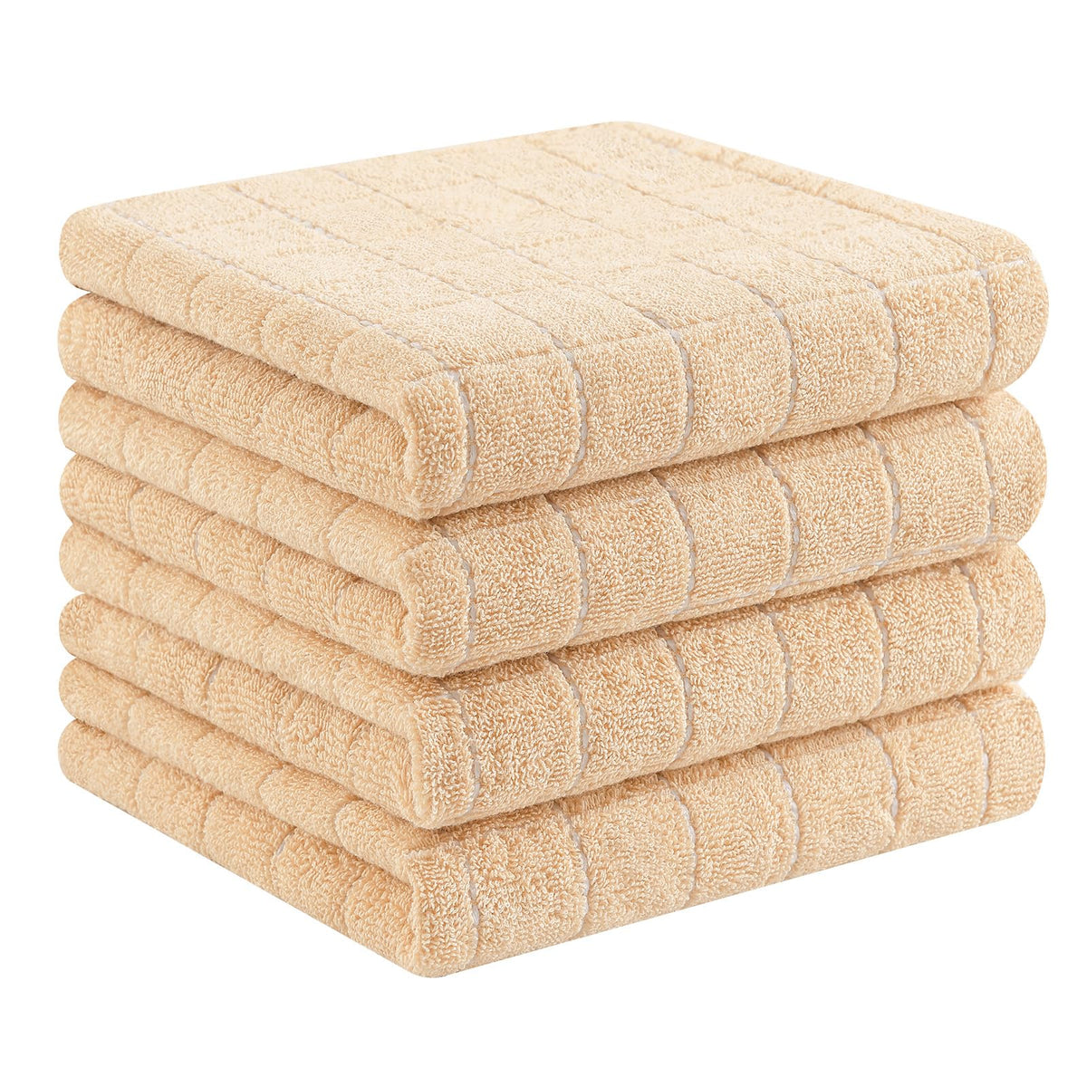 Homaxy 100% Cotton Terry Kitchen Towels, 4 Pack, Black