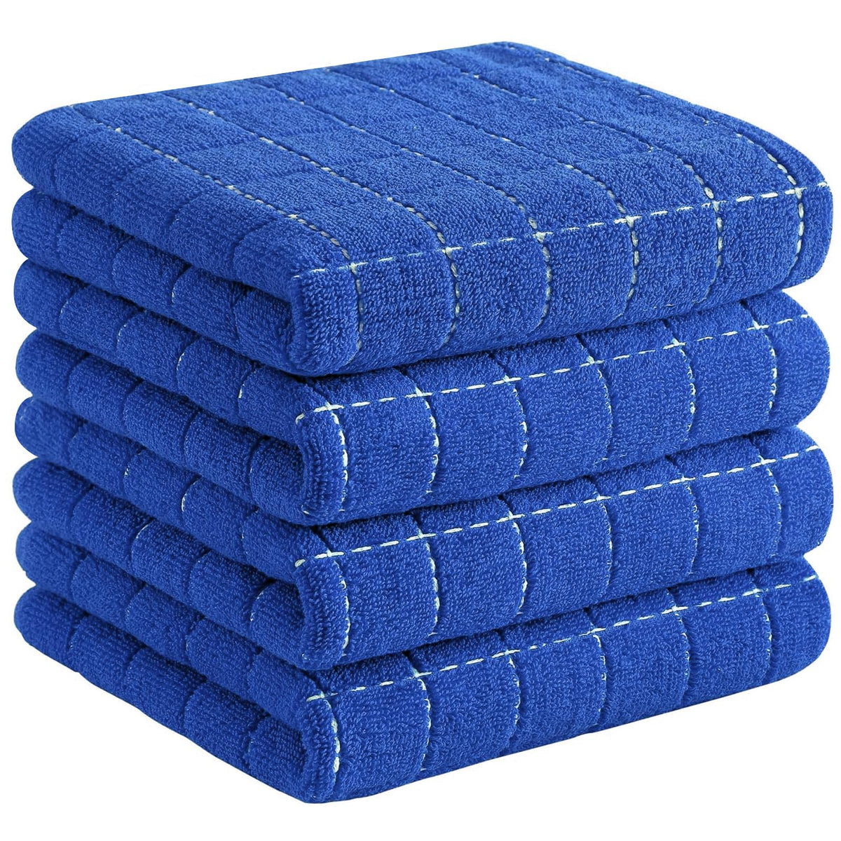 Homaxy 100% Cotton Terry Kitchen Towels, 4 Pack, Black